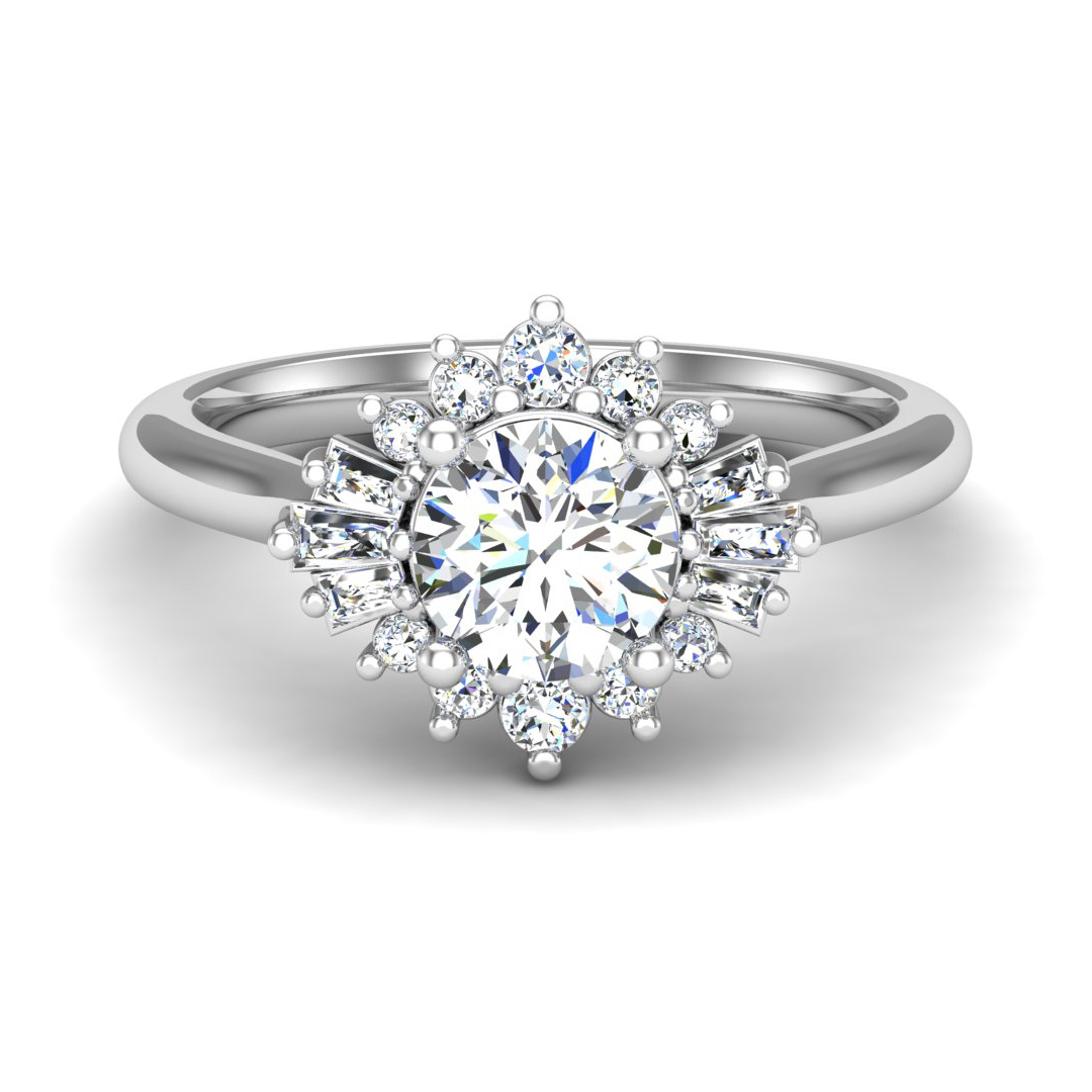 Jayla Ballerina Halo Engagement Ring